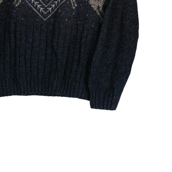 Roundtree Yorke Sweater Mens XL Blue Fair Isle Wool Blend Cozy Winter Wardrobe - Picture 8 of 12